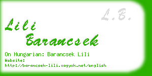 lili barancsek business card